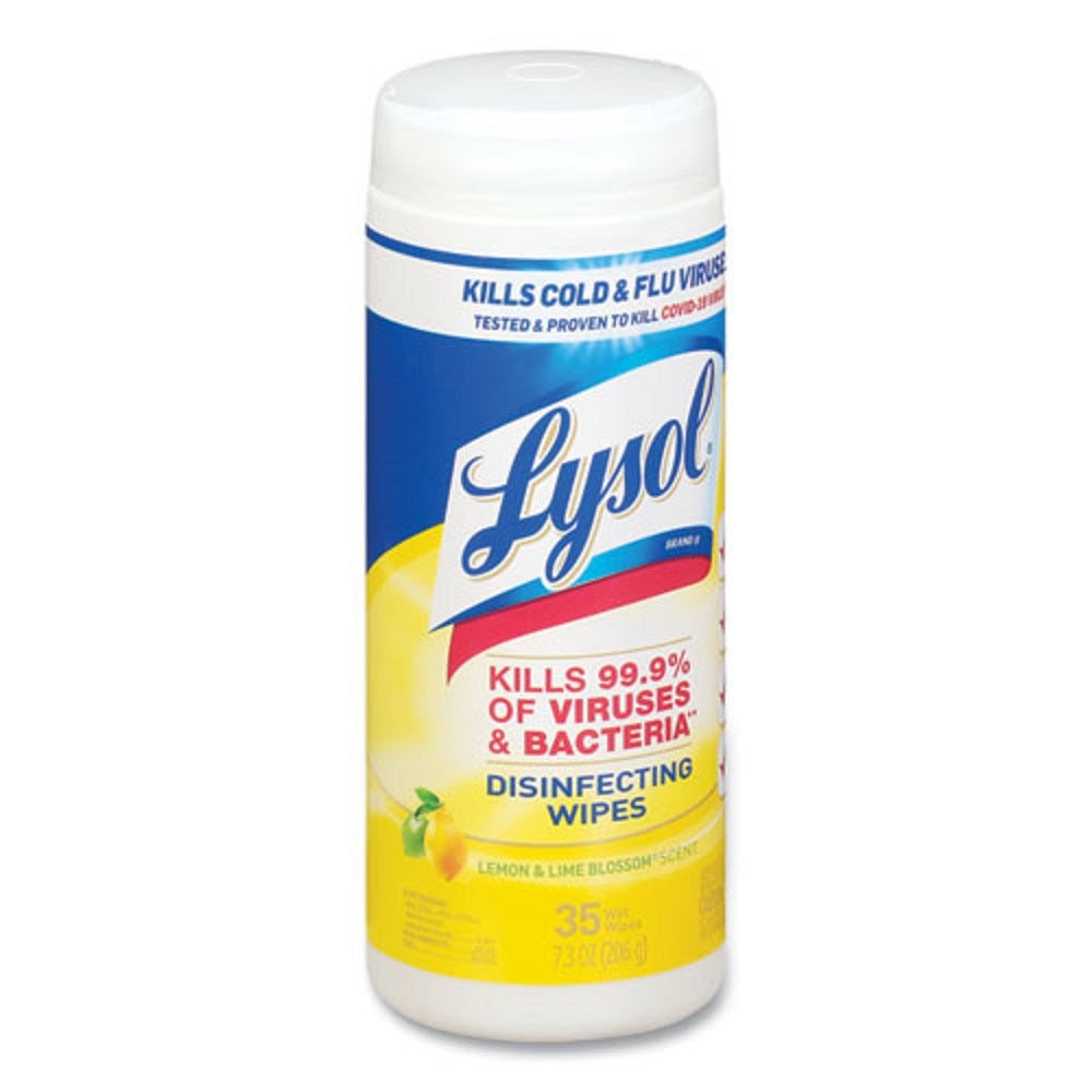 LYSOL DISINFECTING WIPES - LEMON AND LIME BLOSSOM - 35 WIPES/CANISTER  - 12 CANISTERS/CARTON