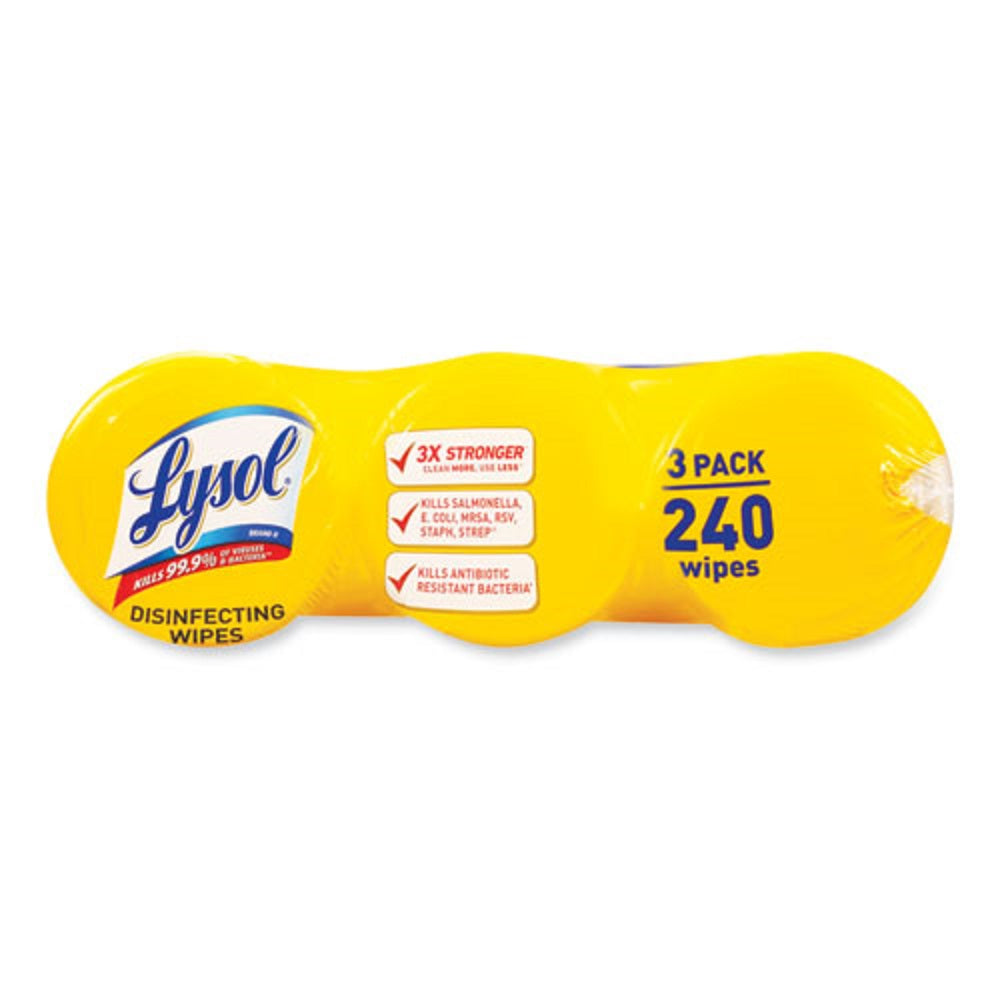 LYSOL  DISINFECTANT WIPES - LEMON AND LIME BLOSSOM - 3 CANISTERS/PACK