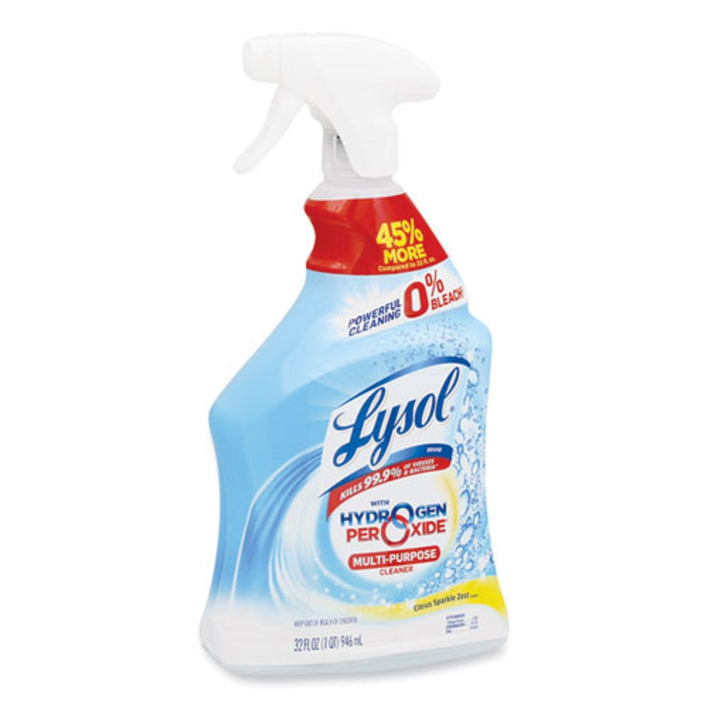 LYSOL MULTI-PURPOSE HYDROGEN PEROXIDE CLEANER - CITRUS SPARKLE ZEST - 32 oz TRIGGER SPRAY BOTTLE - 9/CARTON