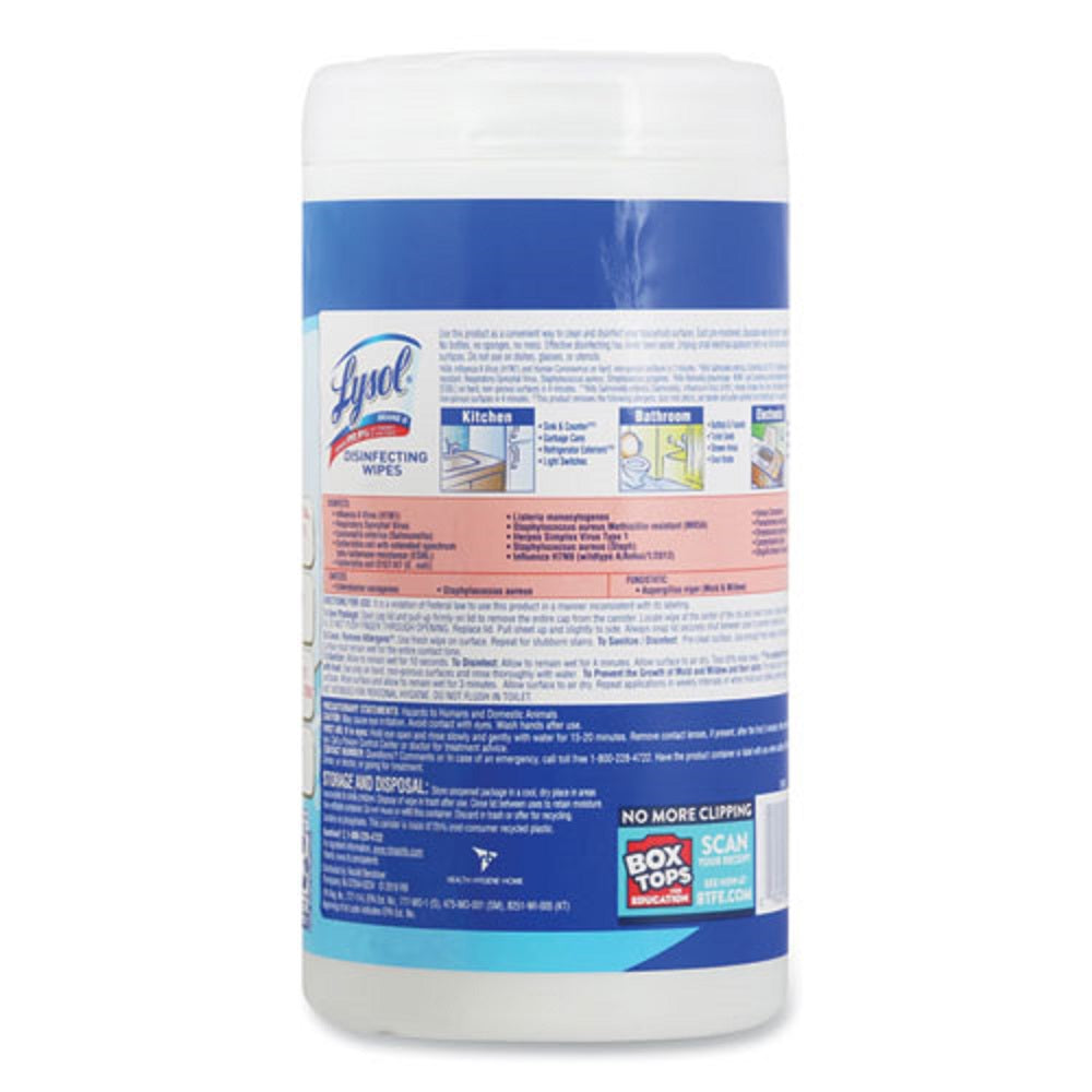 LYSOL DISINFECTING WIPES - CRISP LINEN - 80 WIPES/CANISTER - 6 CANISTERS/CARTON