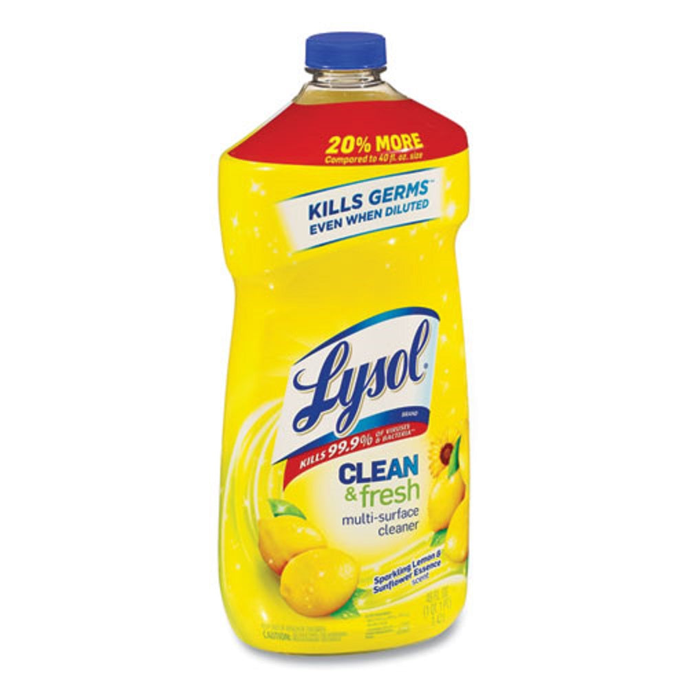 LYSOL CLEAN AND FRESH MULTI-SURFACE CLEANER - SPARKLING LEMON AND SUNFLOWER ESSENCE - 48 oz BOTTLE - 9/CARTON