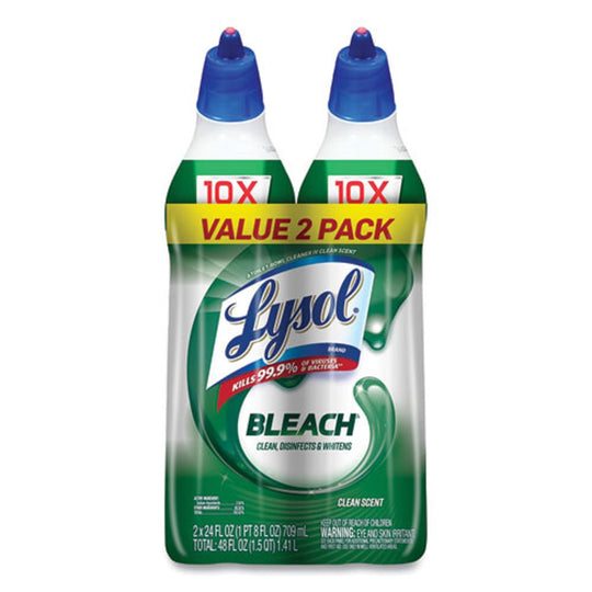 LYSOL DISINFECTANT TOILET BOWL CLEANER WITH BLEACH - 24 oz - 2/PACK