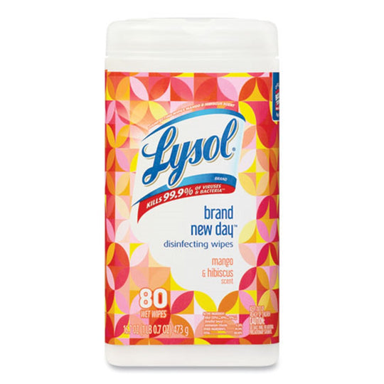 LYSOL DISINFECTING WIPES - ,AMGP AND HIBISCUS - 80 WIPES/CANISTER