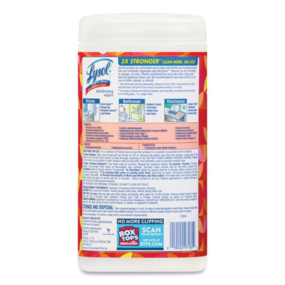 LYSOL DISINFECTING WIPES - ,AMGP AND HIBISCUS - 80 WIPES/CANISTER