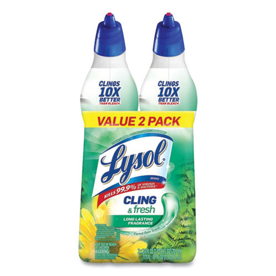 LYSOL CLEAN AND FRESH TOILET BOWL CLEANER CLING GEL - FOREST RAIN SCENT - 24 oz - 2/PACK - 4 PACKS/CARTON