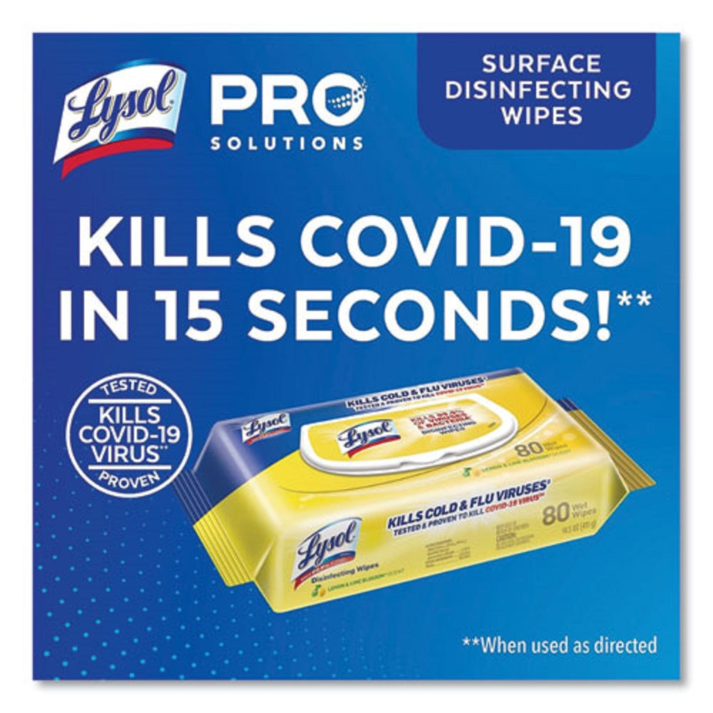 LYSOL DISINFECTING WIPES FLATPACKS - LEMON AND LIME BLOSSOM - 80 WIPES/FLAT PACK