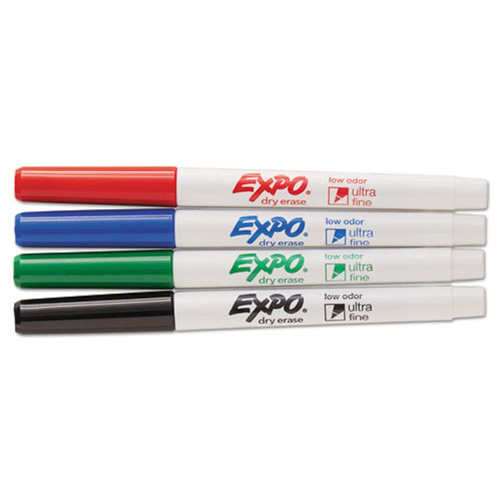 EXPO LOW-ODOR DRY ERASE MARKERS, EXTRA FINE NEEDLE TIP