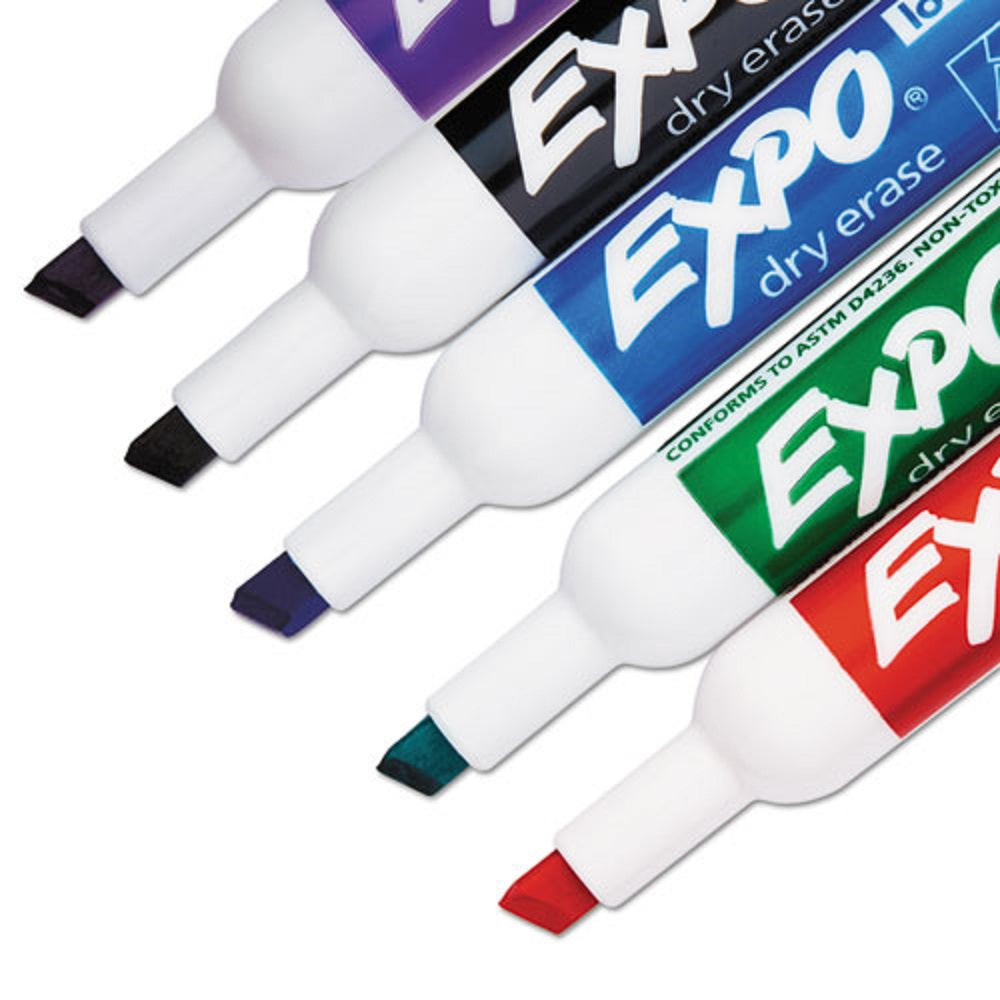 EXPO LOW-ODOR DRY ERASE CHISEL TIP MARKERS