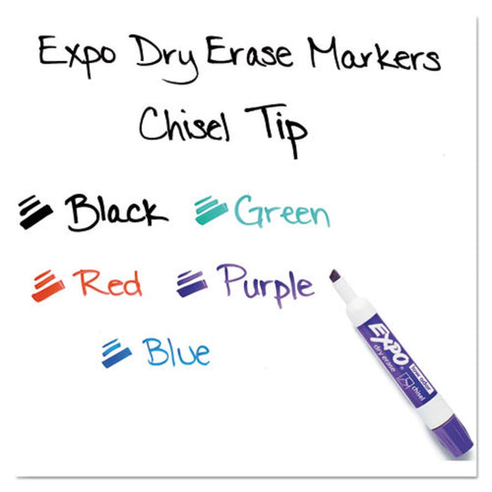 EXPO LOW-ODOR DRY ERASE CHISEL TIP MARKERS