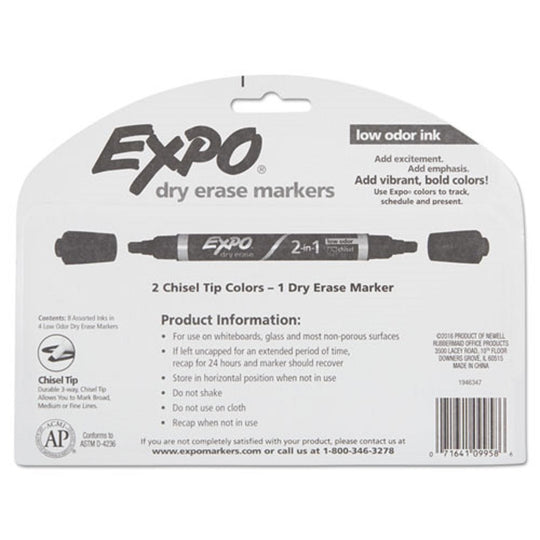 EXPO 2-in-1 DRY ERASE MARKERS