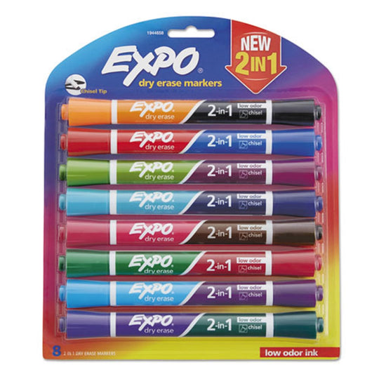 EXPO 2 IN 1 DRY ERASE MARKERS