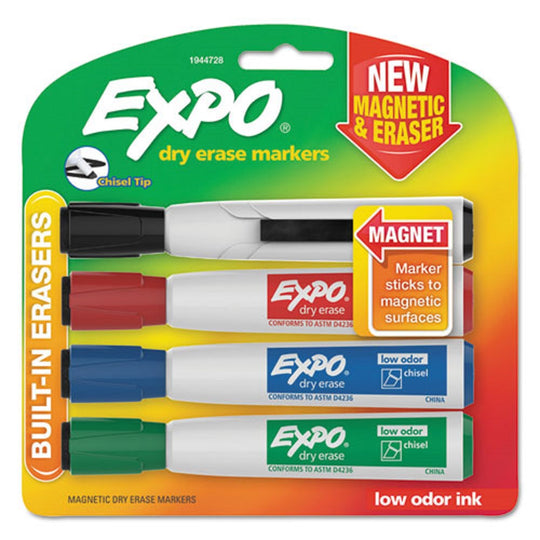 EXPO ERASER CAP MAGNETIC, DRY ERASE MARKER SET