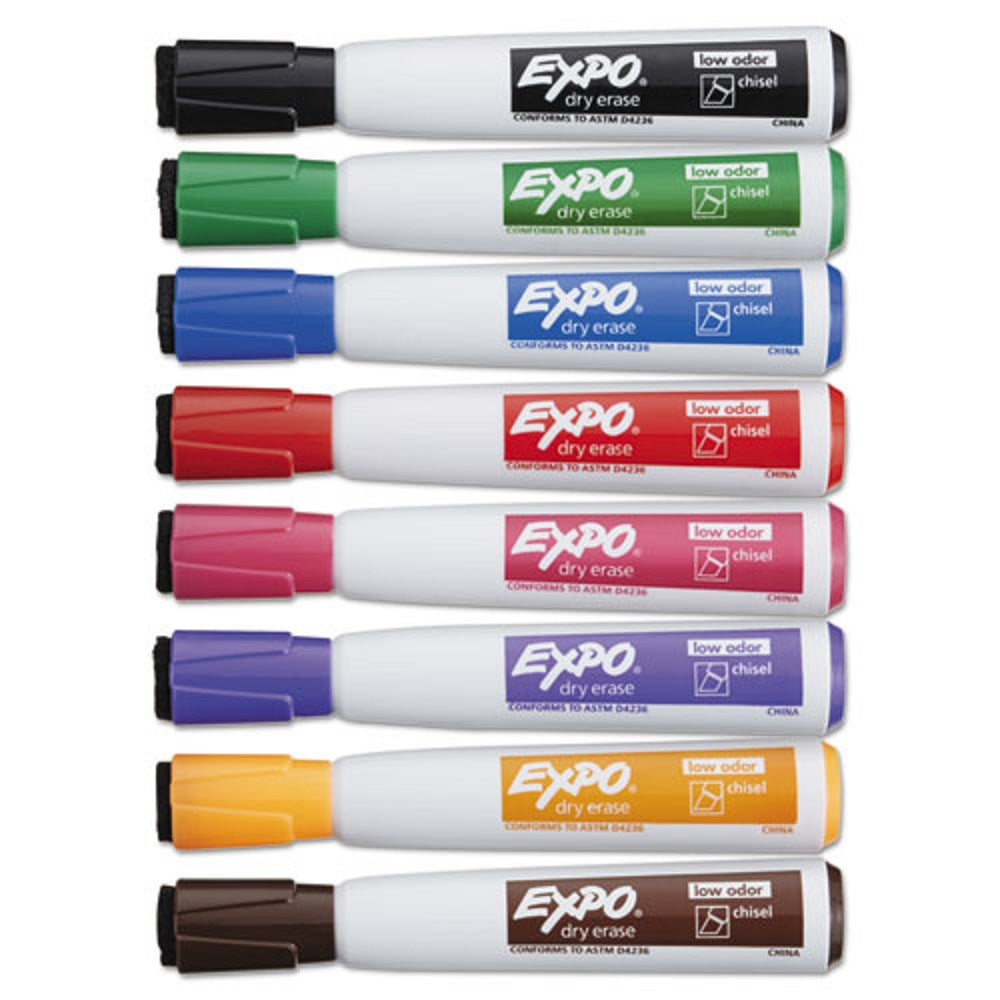 EXPO ERASER CAP MAGNETIC, ASSORTED COLOR DRY ERASE MARKER SET