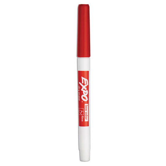 EXPO LOW-ODOR DRY ERASE MARKERS, FINE BULLET TIP - RED