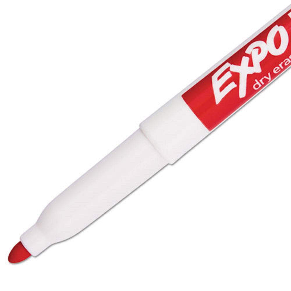 EXPO LOW-ODOR DRY ERASE MARKERS, FINE BULLET TIP - RED