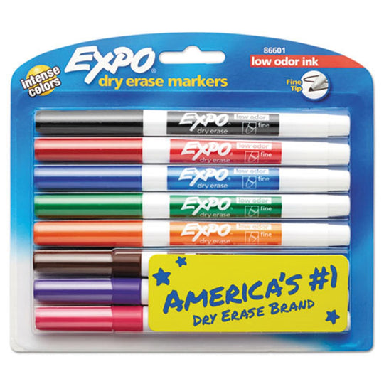 EXPO LOW ODOR DRY-ERASE FINE TIP MARKERS