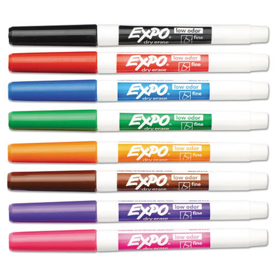 EXPO LOW ODOR DRY-ERASE FINE TIP MARKERS