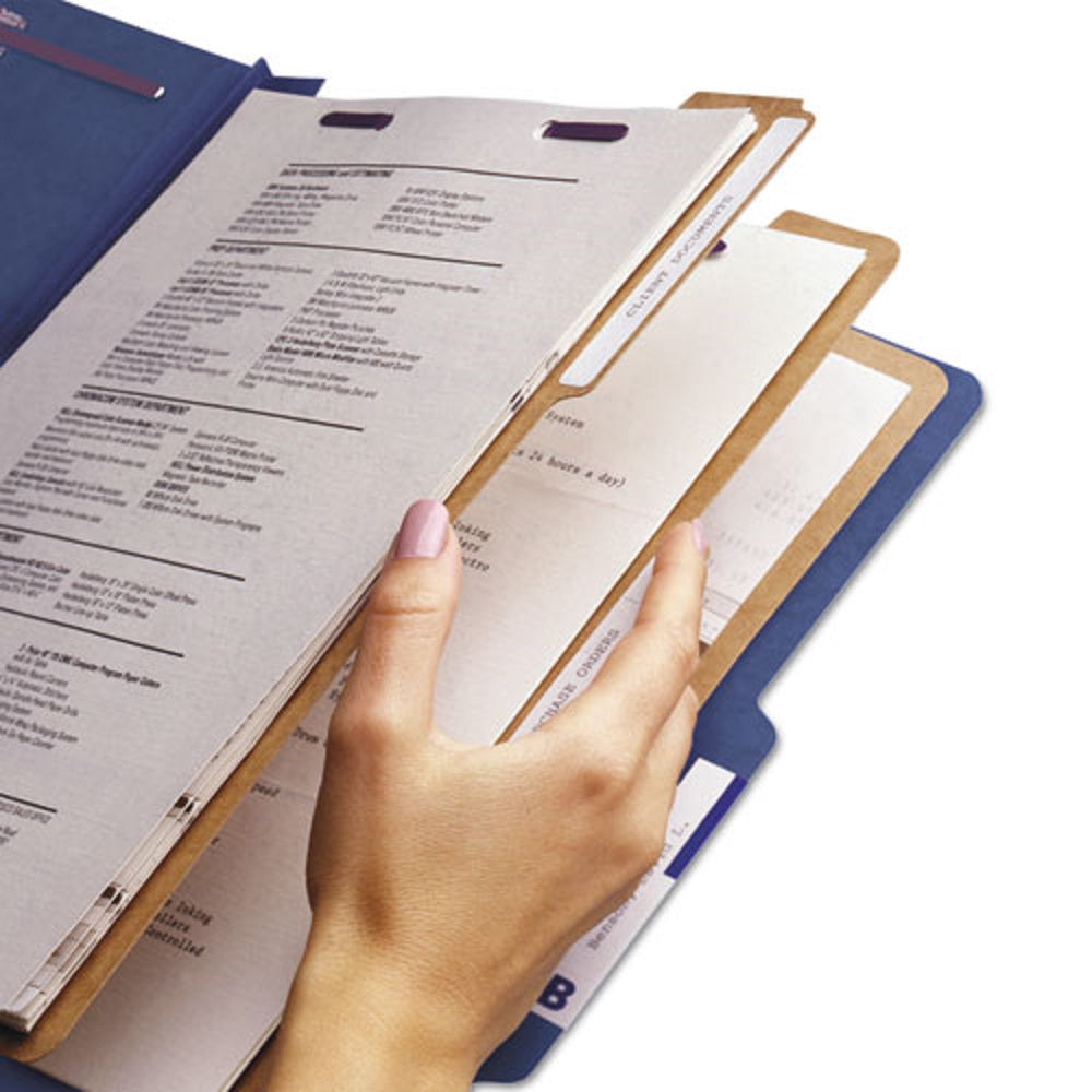 EIGHT SECTION PRESSBOARD TOP TAB CLASSIFICATION FOLDERS W/SAFESHIELD FASTENERS