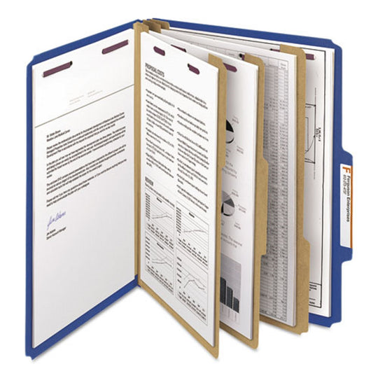 EIGHT SECTION PRESSBOARD TOP TAB CLASSIFICATION FOLDERS W/SAFESHIELD FASTENERS