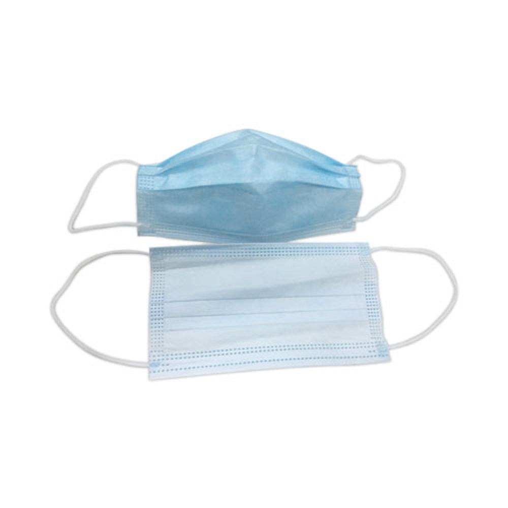 THREE-PLY GENERAL USE FACE MASK, BLUE/WHITE - 2500/CARTON