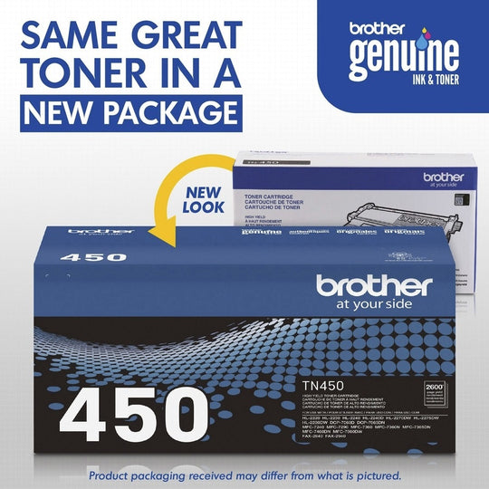 BROTHER TN450 HIGH YIELD TONER CARTRIDGE, BLACK