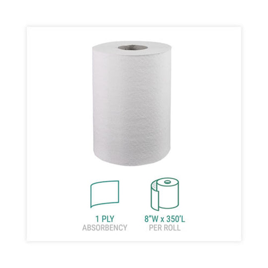 WINDSOFT HARDWOUND ROLL TOWELS - WHITE - 12/ROLLS/CARTON