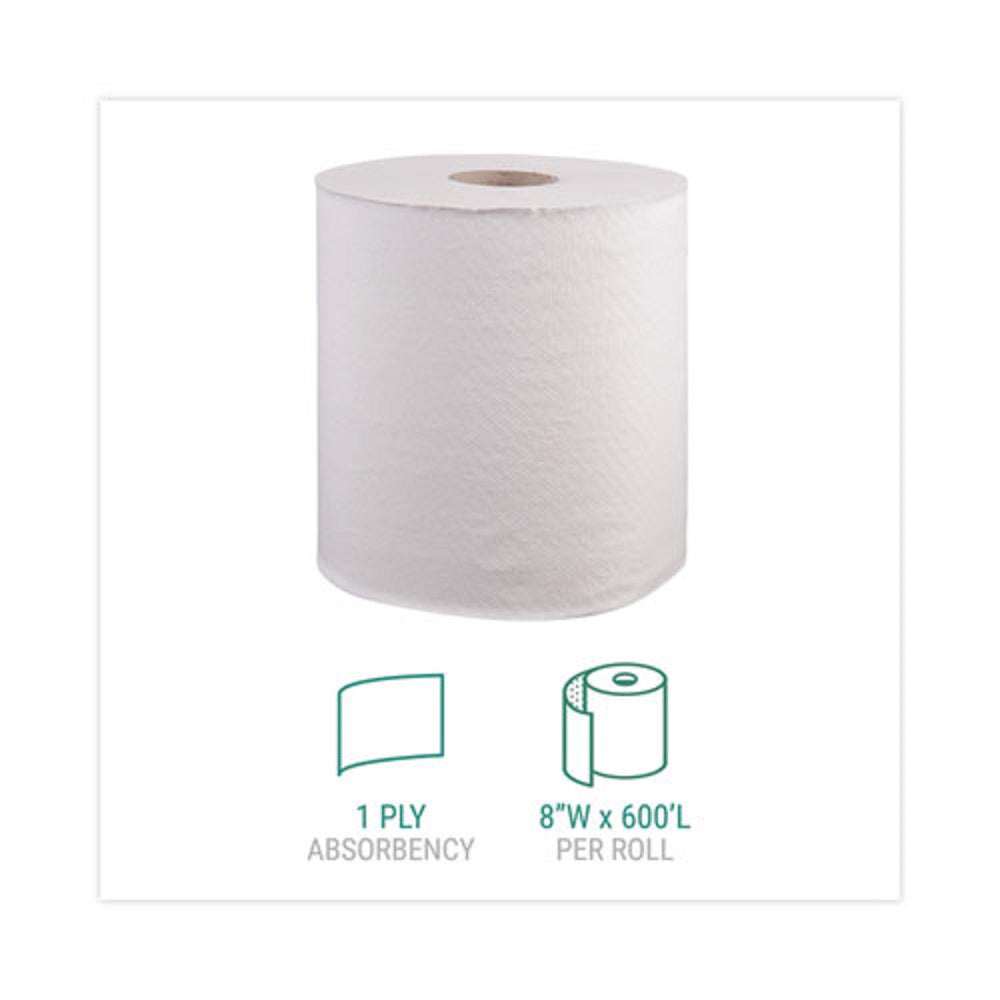 WINDSOFT HARDWOUND ROLL TOWELS - WHITE - 12 ROLLS/CARTON