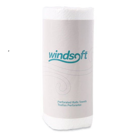 WINDSOFT KITCHEN ROLL TOWELS, 2 PLY - WHITE - 100/ROLL