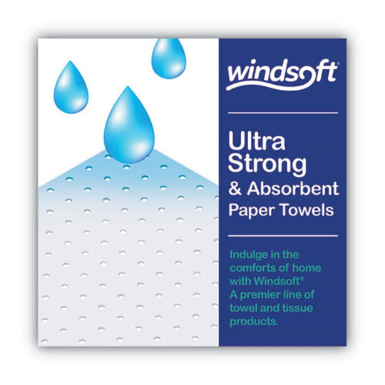 WINDSOFT PREMIUM KITCHEN ROLL TOWELS, 2 PLY - WHITE - 12 ROLLS/CARTON