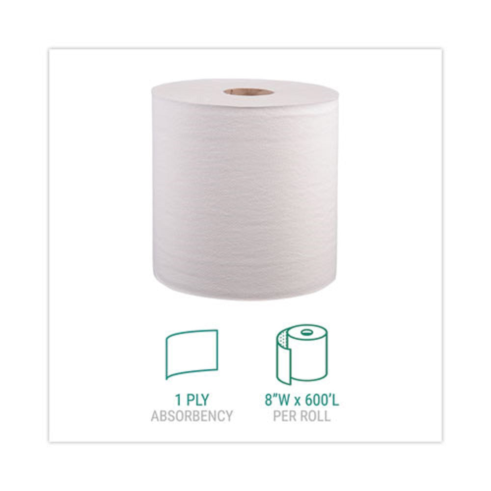 WINDSOFT HARDWOUND ROLL TOWELS - WHITE - 12 ROLLS/CARTON