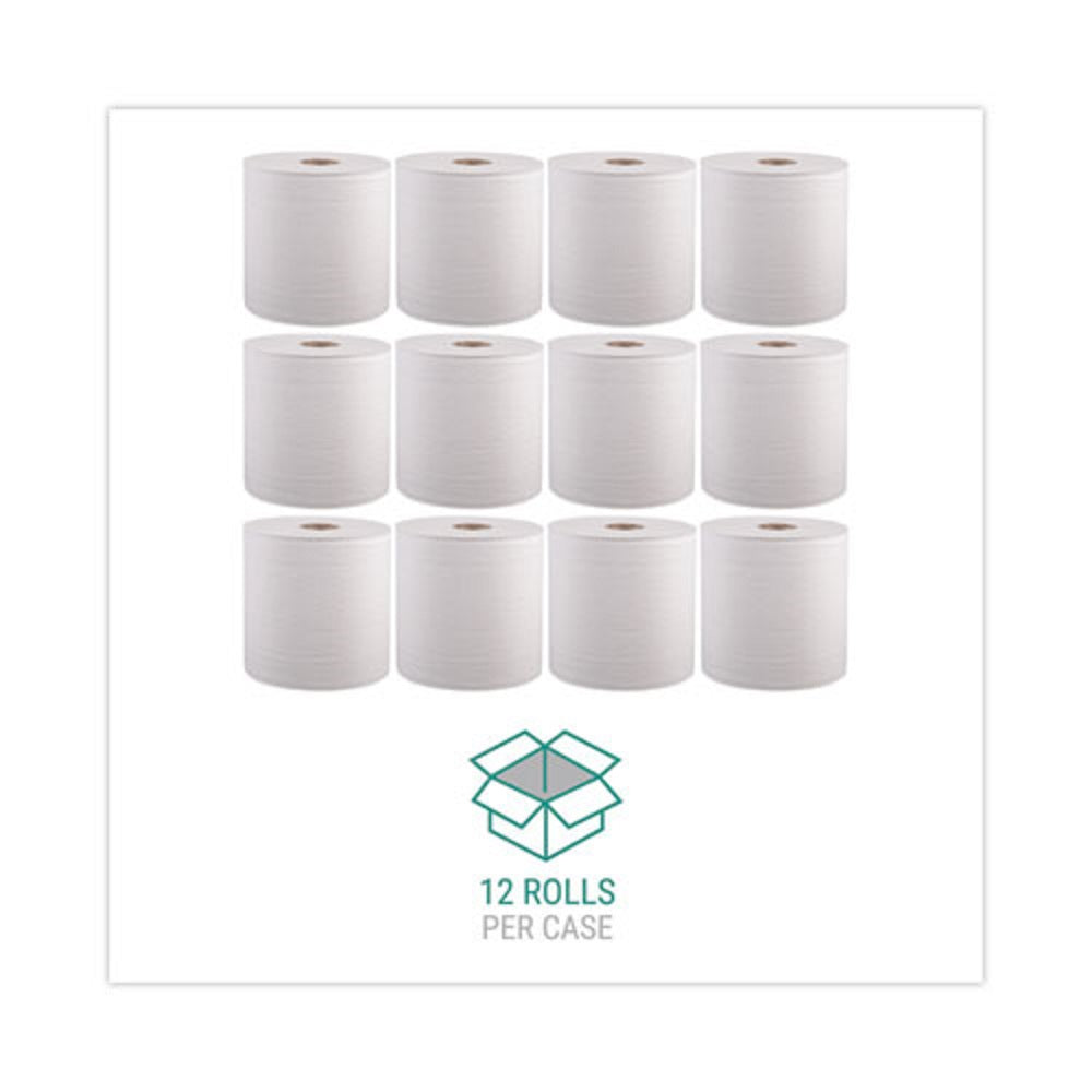 WINDSOFT HARDWOUND ROLL TOWELS - WHITE - 12 ROLLS/CARTON