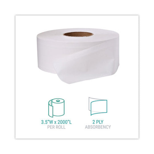 WINDSOFT JUMBO BATH TISSUE - 2 PLY - WHITE - 6 ROLLS/CARTON