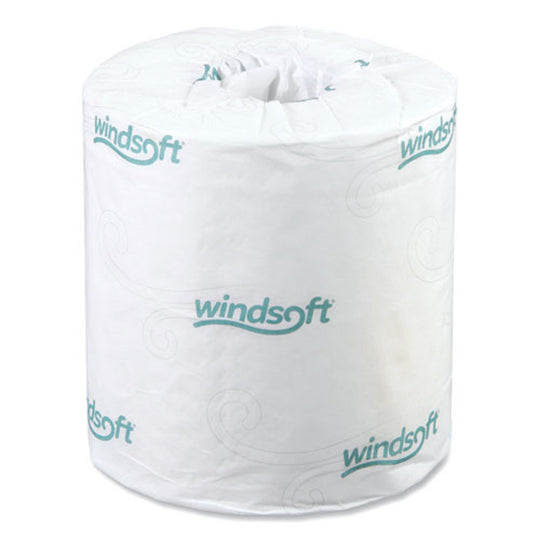 WINDSOFT BATH TISSUE - 500 SHEETS/ROLL - WHITE - 48 ROLLS/CARTON