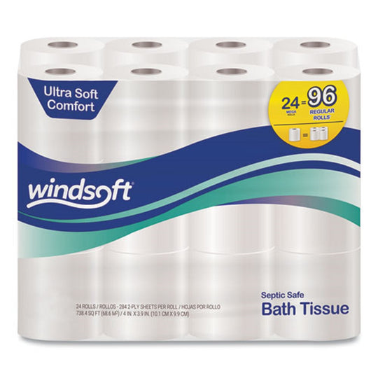 WIDSOFT PREMIUM BATH TISSUE - 2 PLY - WHITE - 24/CARTON