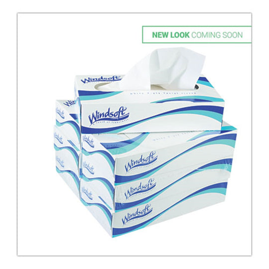 WINDSOFT FACIAL TISSUE - 2 PLY - WHITE - 100 SHEETS/BOX, 6/BOXES/PACK