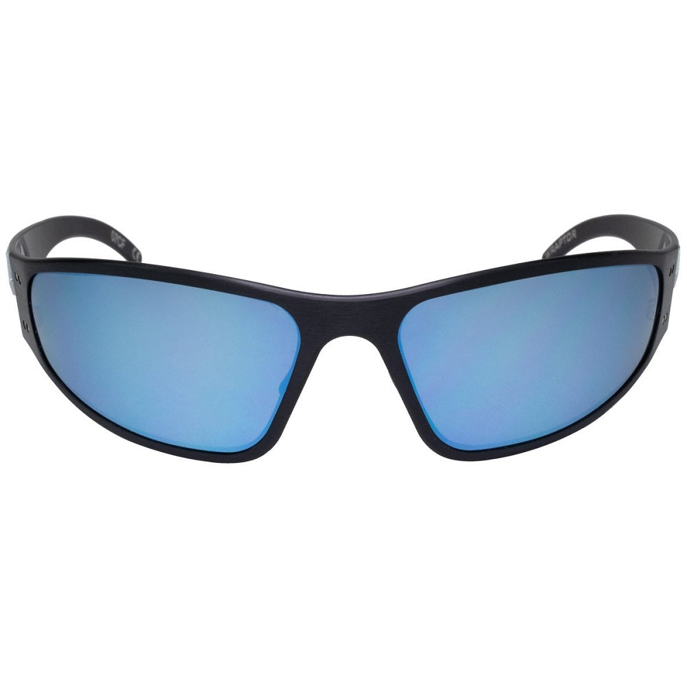 WRAPTOR POLARIZED - BLACK FRAME / SMOKED POLARIZED w/ BLUE MIRROR