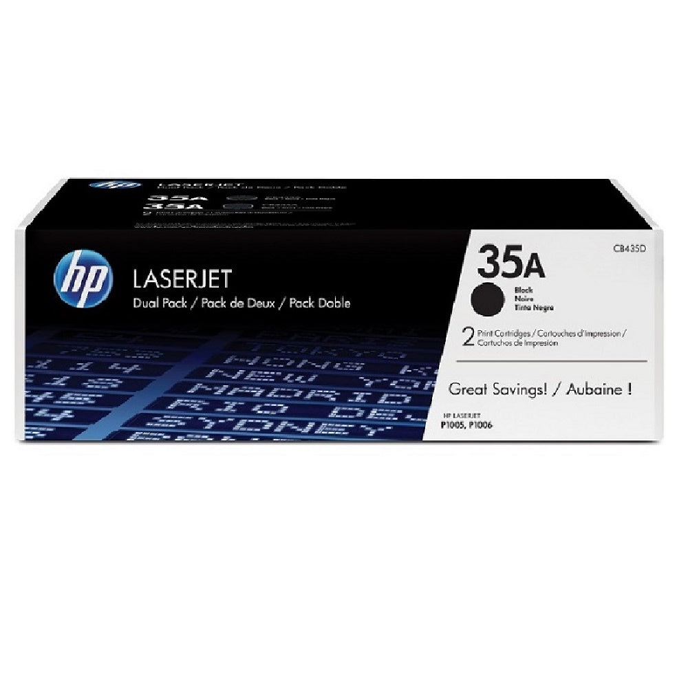 HP 35A ORIGINAL BLACK TONER CARTRIDGE 2-PACK